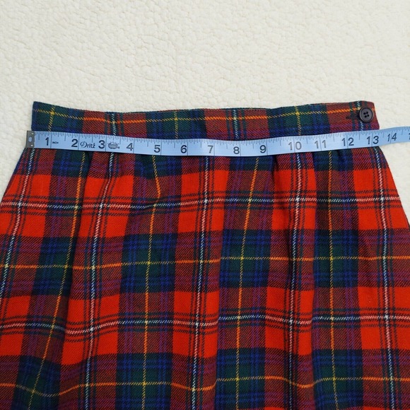 Vintage Pendleton Plaid Wool Skirt Sz 8 26 W Authentic Boyd Tartan Red Made USA - Picture 7 of 10